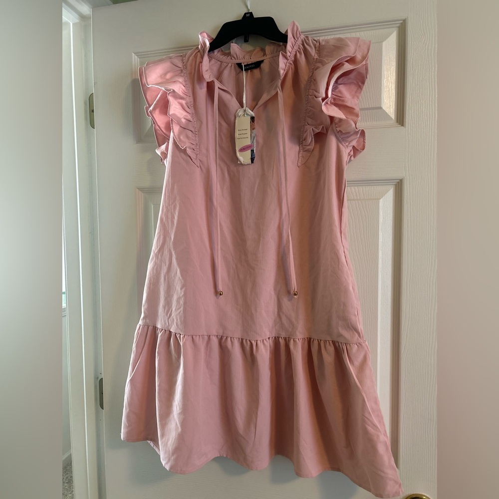 NWT! Pink drop waist dress